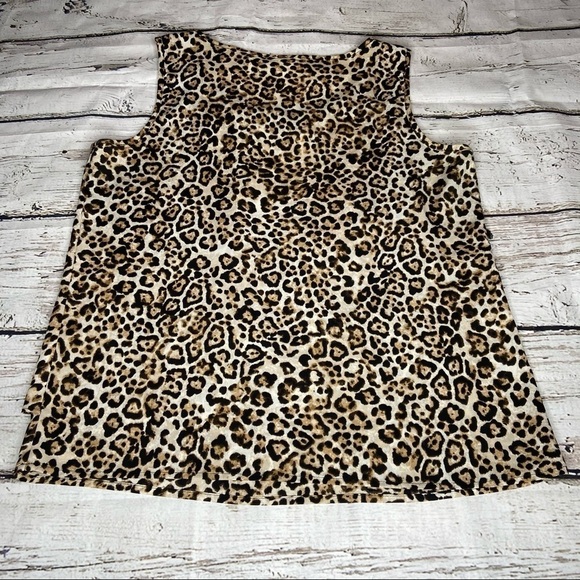 Chico’s Sleeveless Leopard Print Blouse Size 1 - Picture 3 of 12